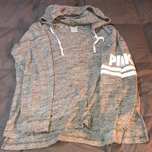 Pink long sleeve tee w/ hood